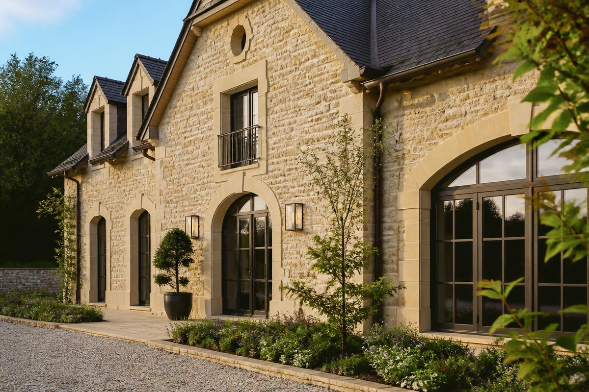 Façade en pierre de taille réalisée par Bâti Services